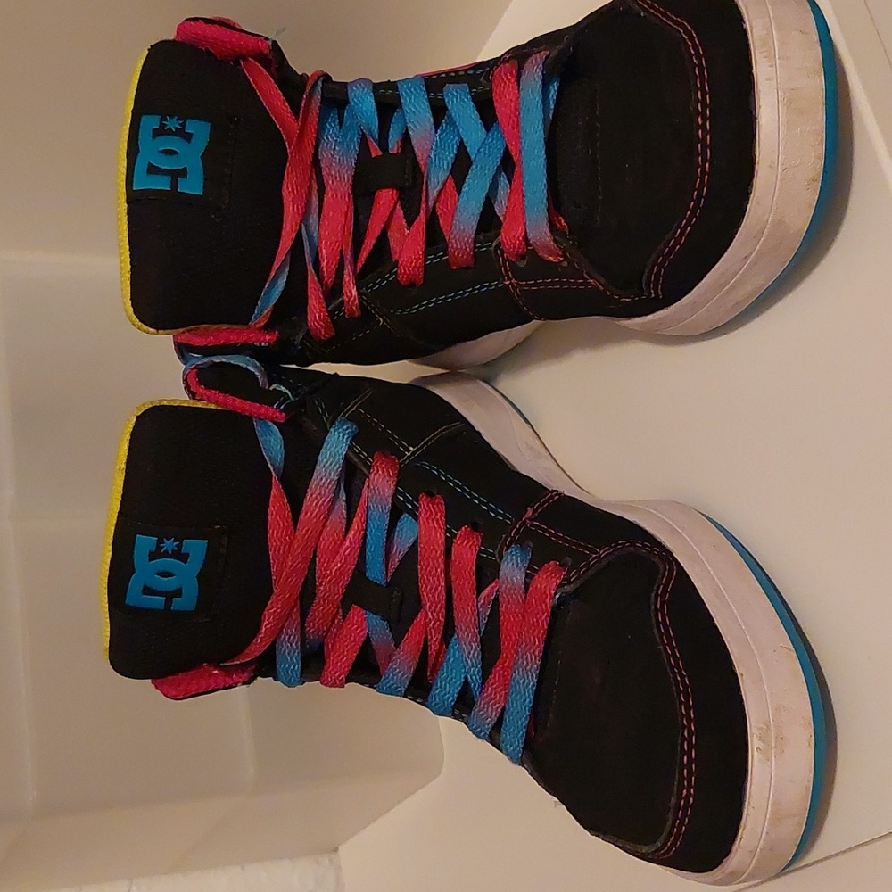 Blue & Pink DC Skate Shoes